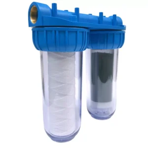 waterfilter huis duplex groot incl. koord- en actieve koolfilter